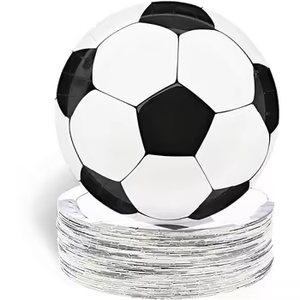 Venta al por mayor de platos de papel redondos con temática deportiva de 9 pulgadas CMYK impreso fútbol de alta calidad estilo moderno Venta caliente - Product Image 2