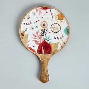 Plateau de service en bois multi-usages personnalisable sans danger pour les assiettes à collation et les fruits secs disponibles en différentes tailles - Product Image 1