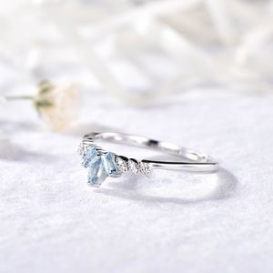 Anillos de oro de 14kt, piedras preciosas de Topacio Azul, nuevo diseño de lujo, anillos de joyería fina de oro macizo con anillo de diamantes reales - Product Image 3