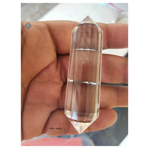 Top Grade 4-24 Sided Hand Carved Vogel Double Terminated Natural Clear Quartz <b>Wand</b> Gemstone Love for Feng Shui Healing - Product Image 5