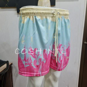 Sublimé Personnalisé Tie Dye Imprimer Écologique Séchage Rapide Hommes Léger Maille Tissu Mode Streetwear Gym Wear Shorts - Product Image 5