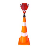 Cône de signalisation en PVC orange fluorescent avec double collier réfléchissant et base carrée 90 cm Ileri Trafik Modèle 12325 TK R2 3,6 kg