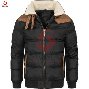 Tendance industrielle Vestes bouffantes d'hiver Streetwear respirantes et coupe-vent avec col montant et logo sur le devant en toile personnalisées pour hommes - Product Image 6