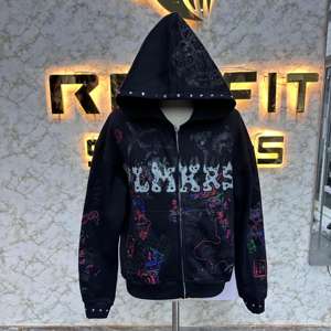 Nouveau prix chaud qualité supérieure la plus demandée fermeture éclair sweat à capuche bouffée imprimé fabriqué en usine pas cher sweats à capuche hommes sweats à capuche - Product Image 1