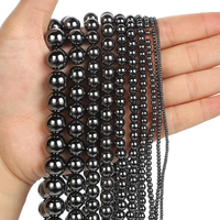 Perles d'hématite plaquées cuivre gris argenté certifiées GIC Kelingna, 4 mm-12 mm, lisses et rondes, pour la fabrication de bijoux, bracelet