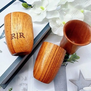 Classical Vintage Wine <b>Glass</b> with Handle Wood Work Handicraft Natural Wood Beer <b>Tea</b> Coffee <b>Cup</b> Mug From Vietnam for Party - Product Image 3