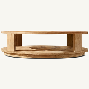 Table basse ronde en teck de qualité, durable et résistante, adaptée à une utilisation en extérieur - Product Image 6