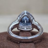 Blauer Trillion-Schliff Original Moissanit Edelstein 925 Sterling Silber Feiner Schmuck Eternity Vergoldeter Großhandel Statement-Ring
