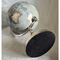 Globe du monde d'étude nautique fait à la main pour enseignants et étudiants, base en métal fini argent vintage, nouvel arrivage