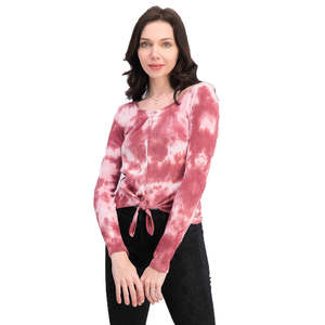 Top termico rosso tie-dye da donna Ultra Flirt Juniors, taglia extra small, in maglia - Product Image 3