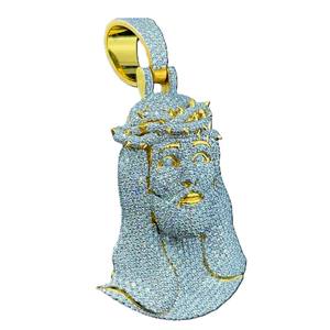 Anillo de diamantes de Jesús personalizado de moda con corte brillante estilo hip hop helado oro amarillo para hombres certificados 100% Diamond Tester Pass - Product Image 1