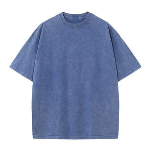 230GSM a 400GSM logotipo personalizado 100% algodón manga corta Vintage lavado de talla grande camisetas impresas de gran tamaño para hombres 2025 - Product Image 6