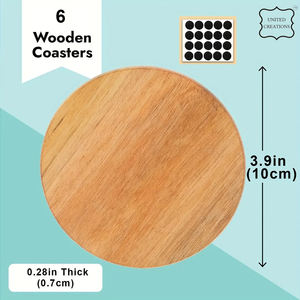 Posavasos ecológicos de bambú, posavasos de madera personalizados para bandeja de bebidas, posavasos de vidrio, posavasos en blanco - Product Image 2