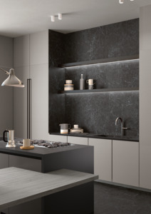 Laminam thiêu kết đá Nero Greco nội thất sàn tường gạch đánh bóng sàn nhà bếp Countertop bàn ăn đá cẩm thạch nhân tạo - Product Image 5