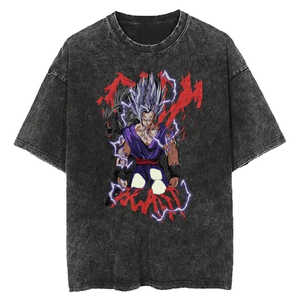 T-shirts pour hommes vintage personnalisés, de haute qualité, 100% coton, poids lourd, épaules tombantes, col rond, coupe ample, respirant, séchage rapide, tendance - Product Image 2