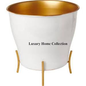 Stylish Demanded High Grade <b>Gold</b> Plated Hammered Texture Aluminum Casted Superior Quality Round Shape <b>Large</b> Decorative Planter - Product Image 6