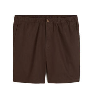 Hommes les plus exigeants couleur marron 100% coton short basique décontracté longueur genou avec cordons et poches latérales - Product Image 5