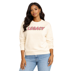 Sweat-shirt à col rond Ivory Legacy, vêtements de sororité grecque, pull rose et vert pour femmes, vêtements décontractés de sororité universitaire, vêtements grecs - Product Image 4