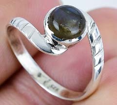 Women's Trendy Silver Plated 925 Sterling Handmade <b>Ring</b> Fine Jewelry With Natural <b>Labradorite</b> Gemstone For Weddings Parties - Product Image 4