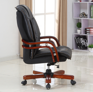 Chaise de bureau ergonomique haut de gamme, siège de direction moderne en cuir PU de luxe, dossier haut, pivotante, base en acier robuste - Product Image 4