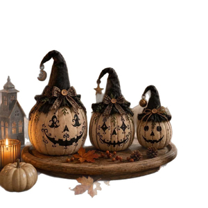 Chapeau de sorcière tendance en forme de couvercle, fait main, pour rangement effrayant, idéal pour la collecte de bonbons d'Halloween, en osier noir emblématique, style <span class=keywords><strong>Jack</strong></span>-O'-Lantern - Product Image 5