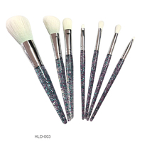 Set Kuas Kosmetik Mermaid Kuas Rias Ekor Ikan Brochas De Maquillaje Terlaris 4pcs Tas Logam Mata OEM Rambut Custom