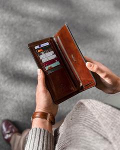 Cartera plegable con bloqueo de RFID multifuncional personalizable, accesorio personalizado con capacidad para múltiples tarjetas de cuero genuino a la moda - Product Image 3