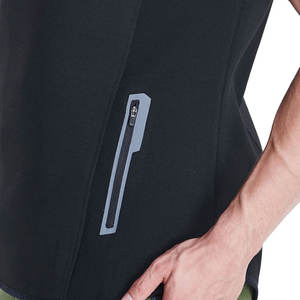 Pull à capuche sans manches en molleton 100% coton pour homme, haut d'entraînement brodé avec poche, course à pied, exercice d'hiver - Product Image 5