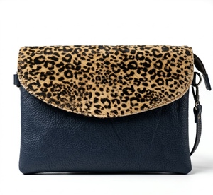 BOLSO BANDOLERA CON ESTAMPADO DE LEOPARDO, Bolso Bandolera de Cuero Genuino con Solapa con Estampado de Leopardo, Mini Bolso de Moda para Todas las Temporadas - Product Image 4