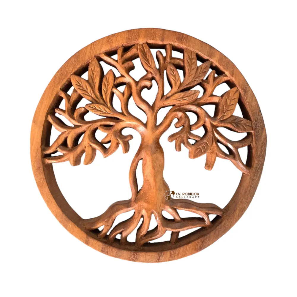 High Quality Home Wall Decorations Wooden Tree Of Life Design Size 20cm Best For Gift Handmade Product From Bali Indonesia