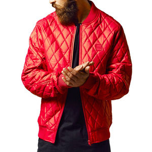 À la mode brillant veste Laser tricoté coupe régulière coupe-vent 100% Polyester broderie lettres fermeture éclair Bomber vestes hommes vêtements d'hiver - Product Image 3