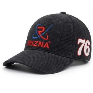 76 Twill Baseball Cap 6-Panel Adjustable Unisex Casual Hat Embroidered Logo Right Panel <b>Black</b> Cotton Sporty Vintage - Product Image 4