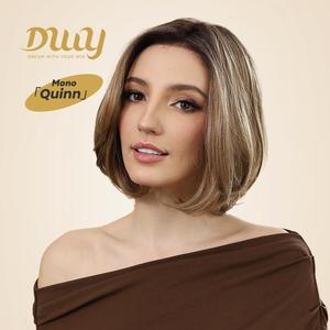 Quinn C-DWY Free Part Short Curly <b>Wig</b> Glueless Synthetic with Light <b>Brown</b> Lace Front Caramel Color Without Bangs - Product Image 2