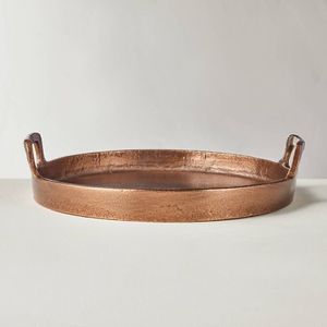 Plateau rond simple et moderne décoratif utilisé par les hôtels Plateau de service antique doré le plus vendu - Product Image 3