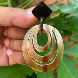 ต่างหูเขาควายสำหรับเด็กผู้หญิง ต่างหูผู้หญิง เครื่องประดับเขาธรรมชาติสำหรับผู้หญิง คุณภาพสูง - Product Image 1