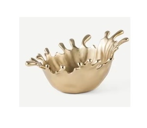 Bol à fruits en aluminium avec plaqué or électro à bas prix Bol de service à fruits au design moderne de haute qualité pour la maison - Product Image 1