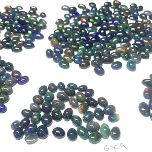 Opale noire de qualité AAA, certifiée IGI, pierre précieuse naturelle de haute qualité, multicolores changeantes, cabochon en pierre brute - Product Image 2