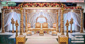 Gujarati-Mandap FRP Vidhi para boda, diseño FRP de madera, FRP, para bodas hindúes, ceremonia de boda, interior, asequible - Product Image 6