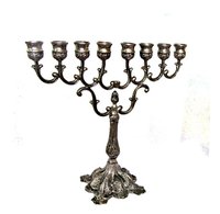 Candélabre à sept branches en aluminium, doré poli, fait main, design moderne, pour la tradition du patrimoine, Noël, foi juive