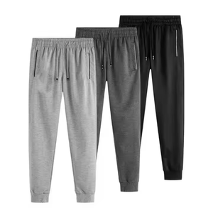 Pantalones de chándal holgados para hombre, pantalones de cintura ultrafina, informales, a la moda, con material de poliéster sencillo - Product Image 3