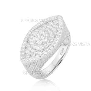 Bague de fiançailles en or 10K/14K/18K avec pavé de marquises, style vintage, certifiée GIA, tendance, protection, bague de petit doigt - Product Image 4