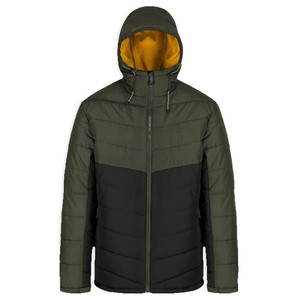 Veste matelassée épaisse en polyester de haute qualité pour hommes Logo personnalisé à capuche respirant imperméable chaud coton rembourrage hiver - Product Image 1