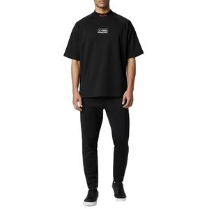 T-shirts pour hommes en coton 100% tricoté épais, style vintage, anti-boulochage, avec patch en caoutchouc de silicone personnalisé OEM, grandes tailles, vente en gros - Product Image 1