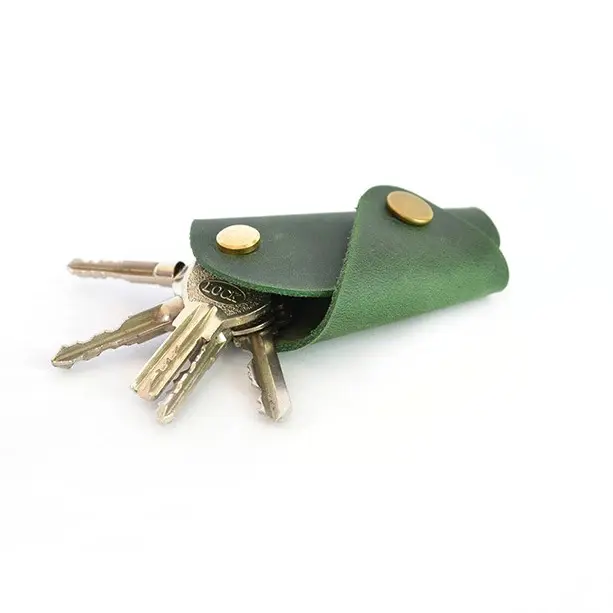 Mini porte-clés de femme de ménage en cuir véritable 100% fait à la main, paquet de porte-clés de voiture rétro sac à clés créatif