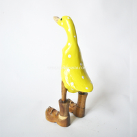 Figurine de canard à pois jaunes, artisanale en bambou, art moderne unique, décorative, écologique, cadeau de mariage, de remise de diplôme ou de décoration intérieure