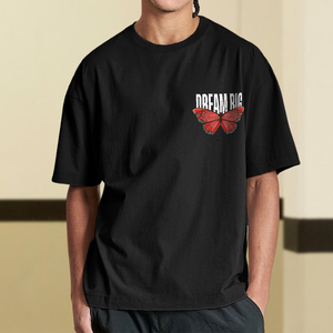 T-shirt vallée surdimensionné OEM T-shirt respirant en coton épais T-shirt imprimé surdimensionné vintage personnalisé pour hommes - Product Image 1