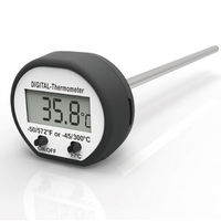 Termometer Makanan Digital untuk Dapur dengan Layar LCD, Bertenaga Baterai, Probe Plastik & Logam, Berkabel, Rentang -50~260