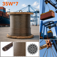Câble en acier inoxydable 35Wx7 304 multibrins, résistant à la corrosion par rotation, pour l'alimentation des palans de grue à faible rotation