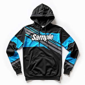 เสื้อฮู้ดผู้ชายทรงโอเวอร์ไซส์ สไตล์สตรีทแวร์ รับสกรีนลายแบบซับลิเมชั่น ผ้าโพลีเอสเตอร์ 100% ผสมผ้าฝ้ายเนื้อนุ่ม สไตล์แฟชั่น - Product Image 5