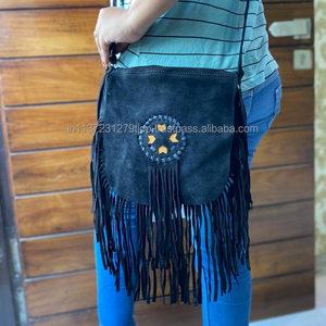 Vente chaude nouvelle mode occidentale sac à bandoulière femmes élégant daim cuir frange à la main petite taille téléphone sac à main en Nylon multi-usage - Product Image 5